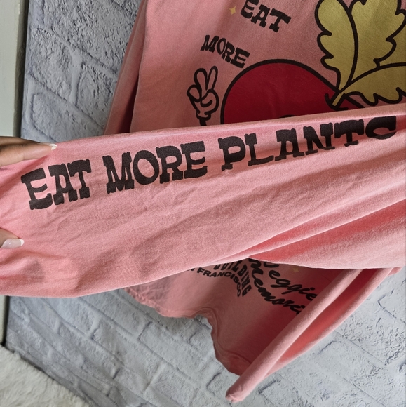 Urban Outfitters Stay Fresh Pink Long Sleeve Oversized Tee Small - Picture 7 of 13